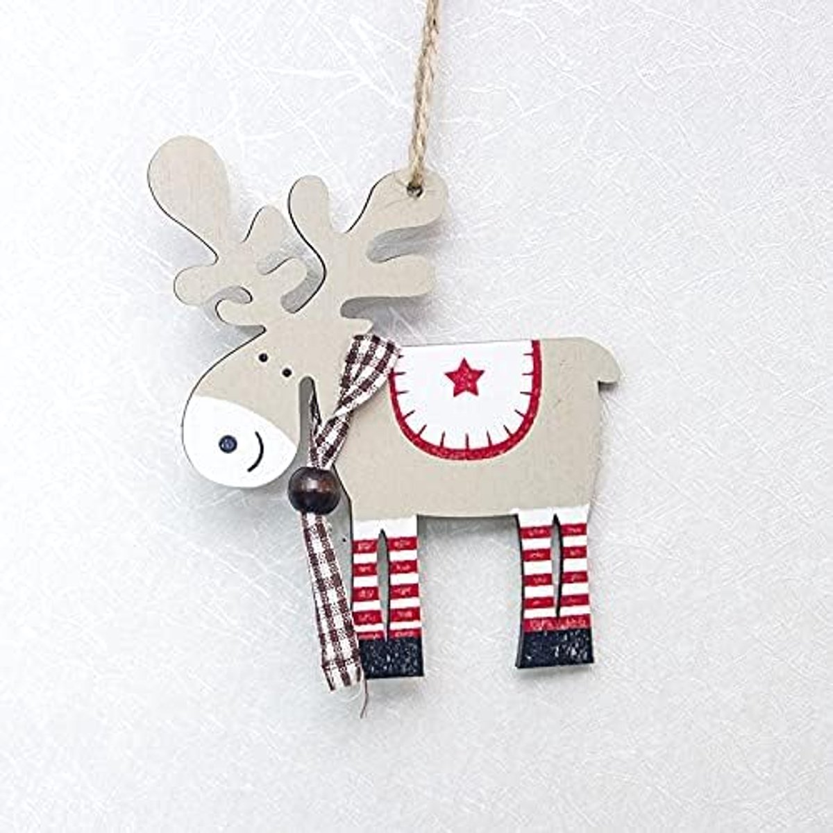 Kunstkerstboom 1pc 2D 3D Kerst Ornament Houten Hangende Hangers Star Xmas Tree Bell Kerstversiering for Home Party Nieuwjaar Navidad (Color : Green)
