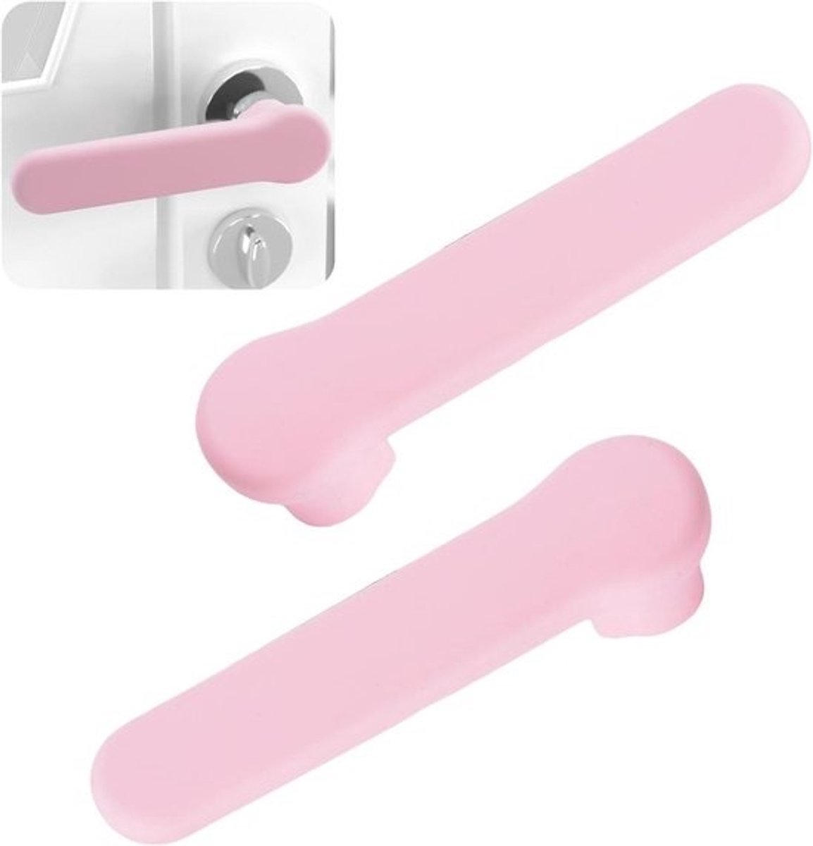 Deurklink Hoezen - Handgreep Beschermers - Veiligheid Thuis - Transparante Anti-botsing Strip - Set van 2 - Roze