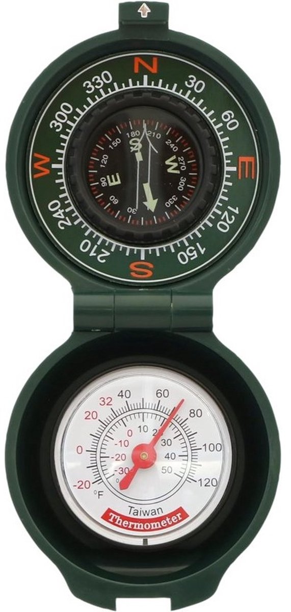 Kompas met thermometer - 2-in-1 buitengereedschap