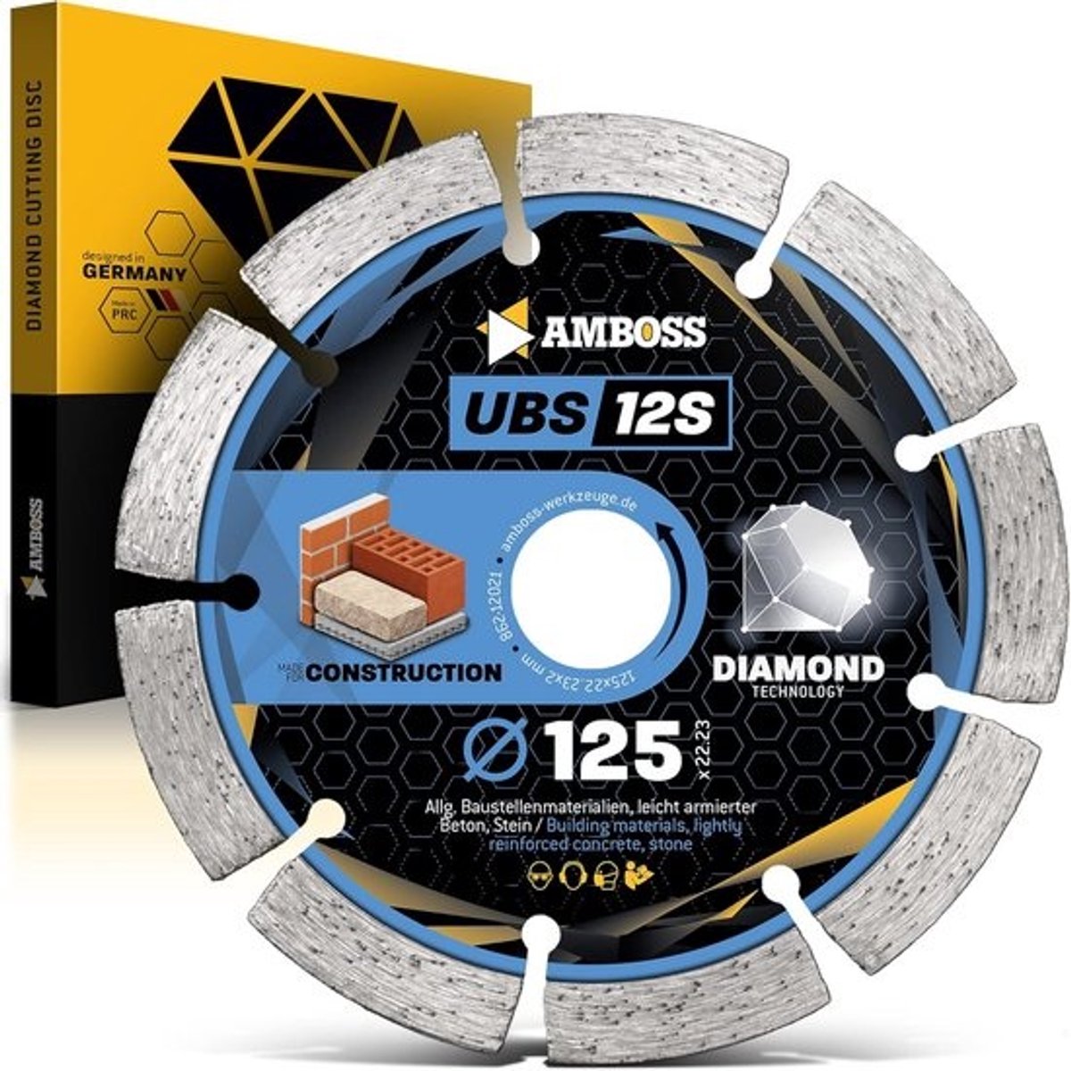 Diamant Doorslijpschijf 125 mm voor Beton, Steen en Bouwmaterialen | 10mm Segment