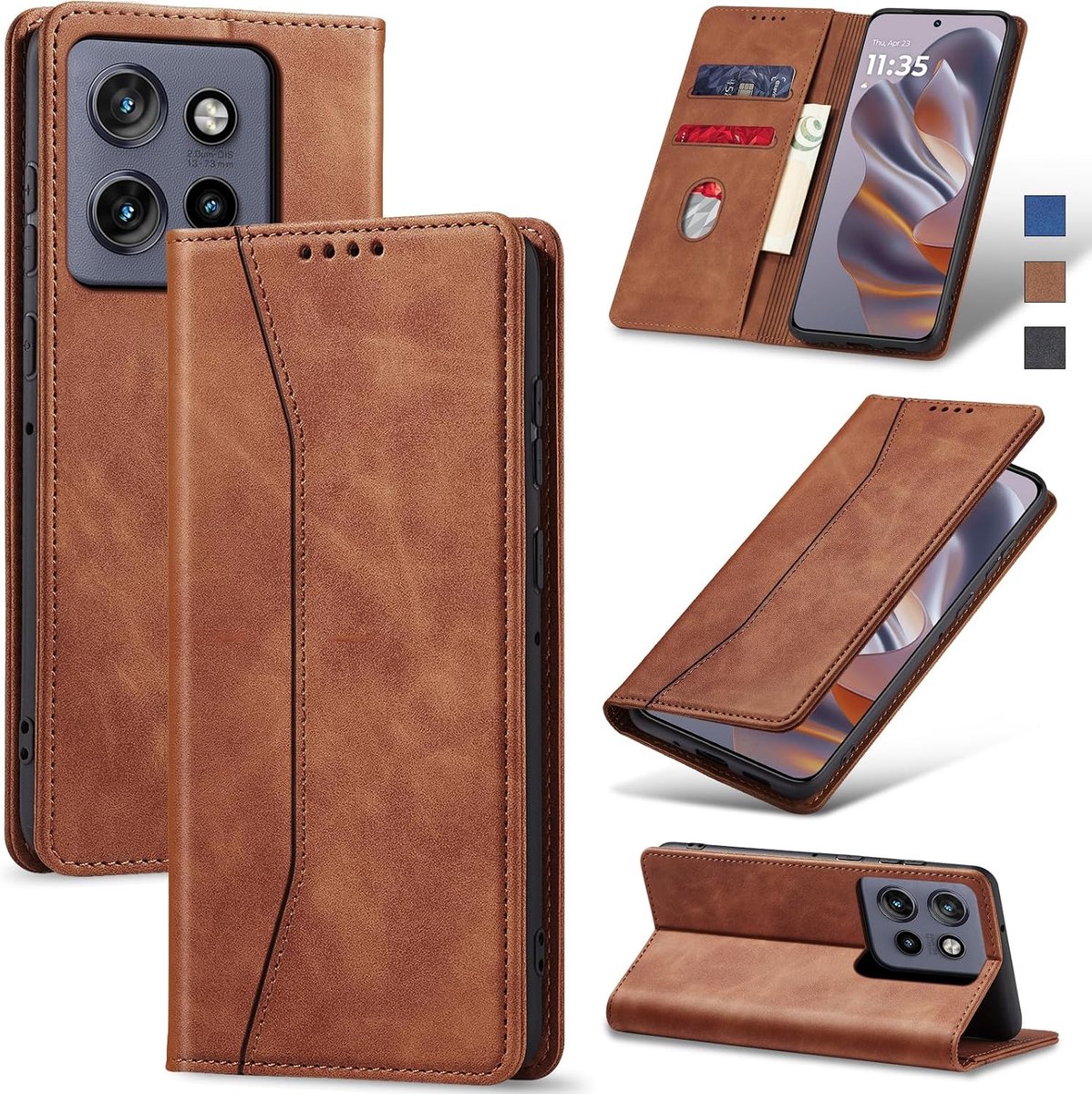 Hoesje voor Motorola Edge 50 Neo,Bruin