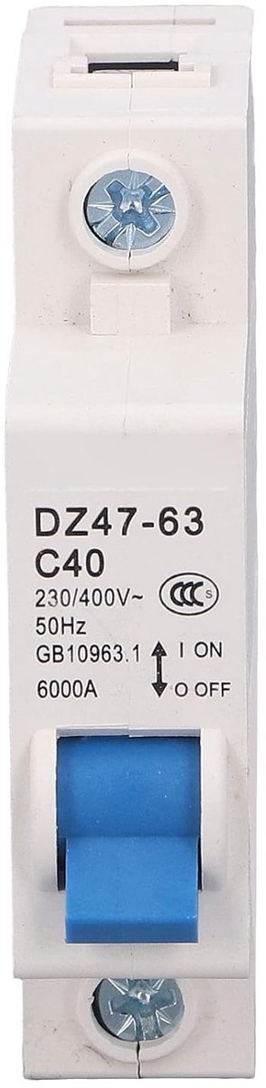40A 1P Mini-stroomonderbreker, PA66, DIN-rail, voor Kantoor & Gebouw
