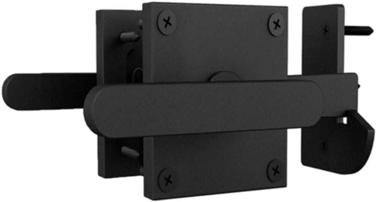 dubbelzijdige poortvergrendeling,Heavy Duty Swingende Deur Klink Gate Hardware, Houten Deurvergrendeling,Tuindeurvergrendeling (zwart)