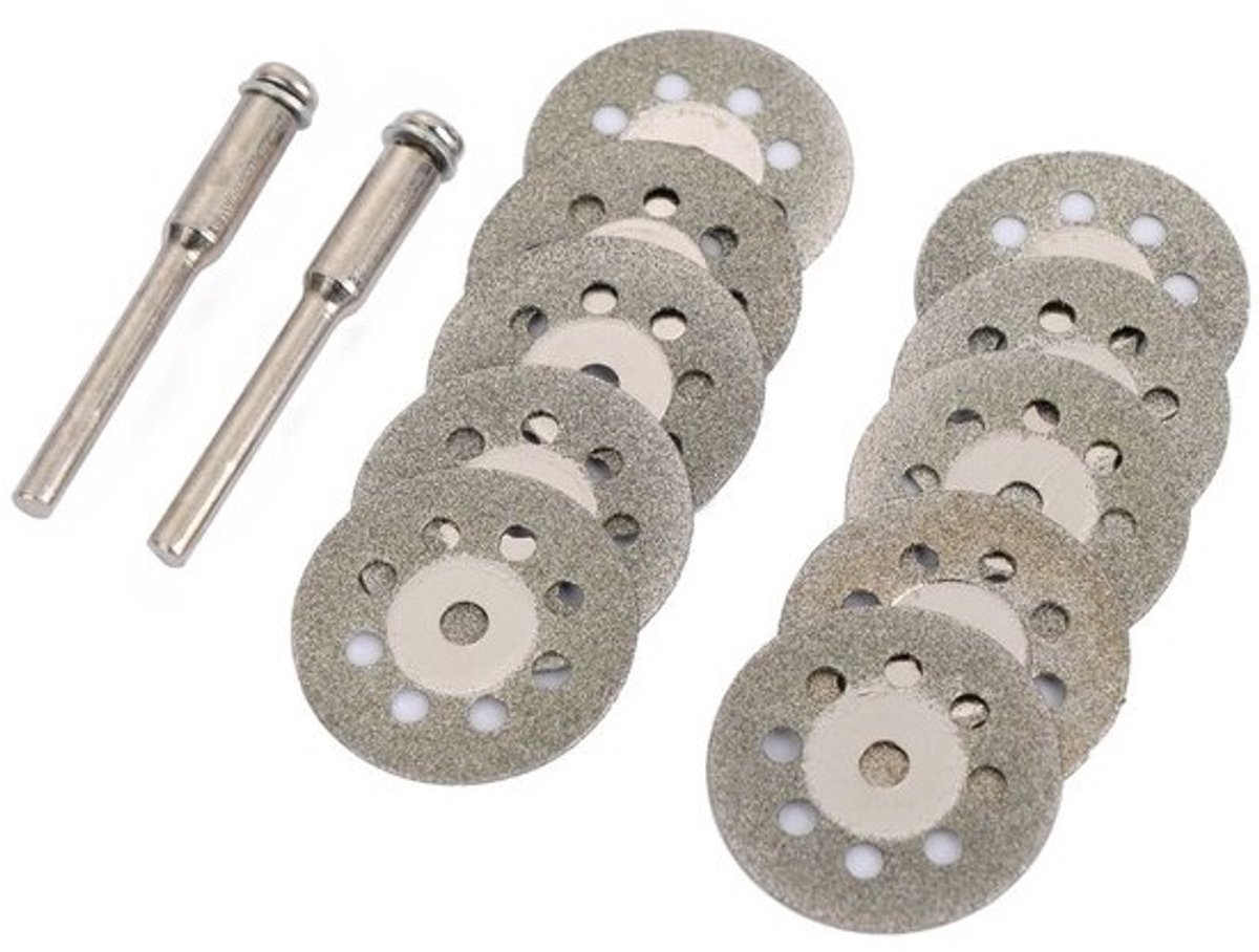 SnelShoppen - 12x 22mm Mini Diamant Snijdisketten voor Edelstenen, Glas, Keramiek, Metalen - Ultra Dun, Perfect voor DIY, Ambachten, en Sieraden Maken