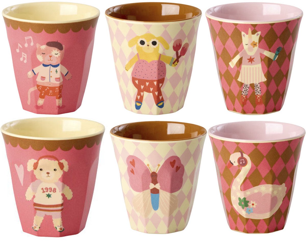 Rice kinderbeker music band - rose - 160 ml - 6st