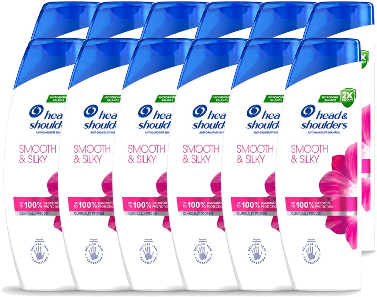 12 x Head & Shoulders - Shampoo - Smooth & Silky - 250ml - Voordeelverpakking - 12 stuks