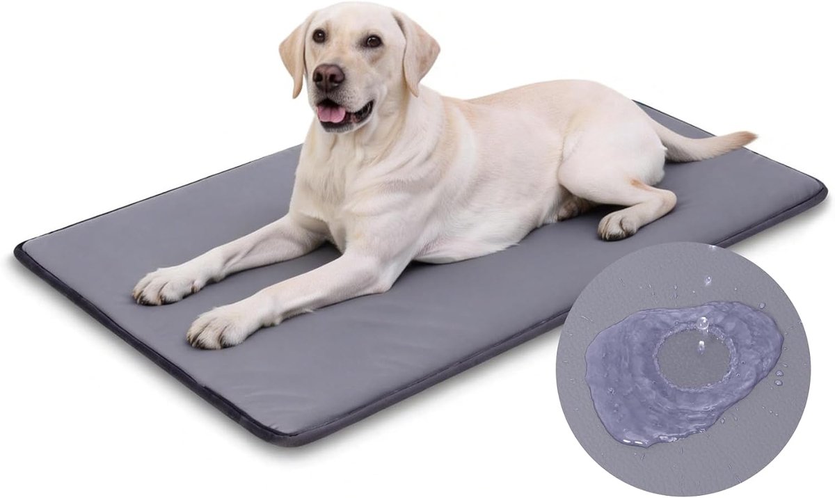 Hondenmat voor buiten, 119 x 73 cm, XL hondenbed voor grote honden, van kunstleer, gemakkelijk te reinigen, draagbaar, ruimtebesparend hondenkussen, wasbaar hondenmatras voor binnen en