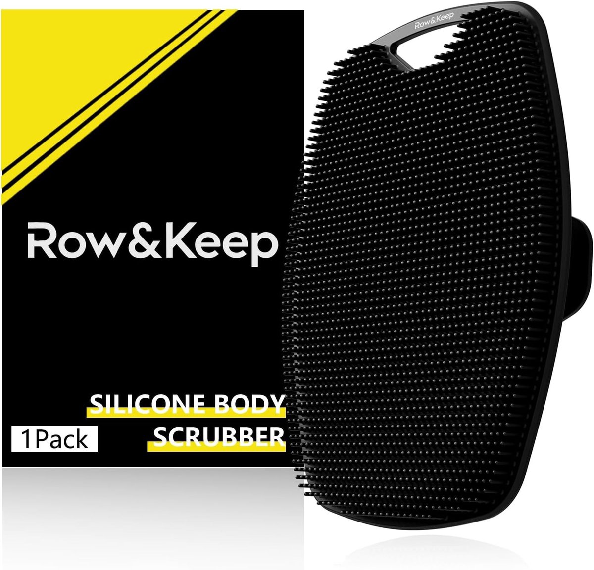 Siliconen doucheborstel voor exfoliatie en voeding van de huid met ergonomisch antisliphandvat, ideale lichaams scrub voor mannen en vrouwen