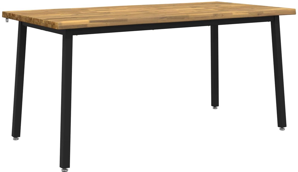 vidaXL Eettafel - met - levendige - rand - 160 - x - 80 - x - 75 - cm wit