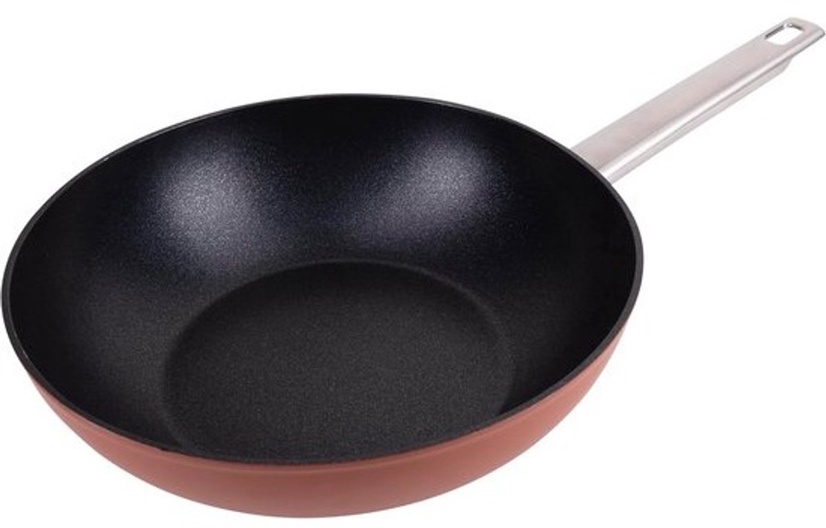 Wok 28 x 8 cm, gesmeed aluminium, anti-aanbaklaag, inductie
