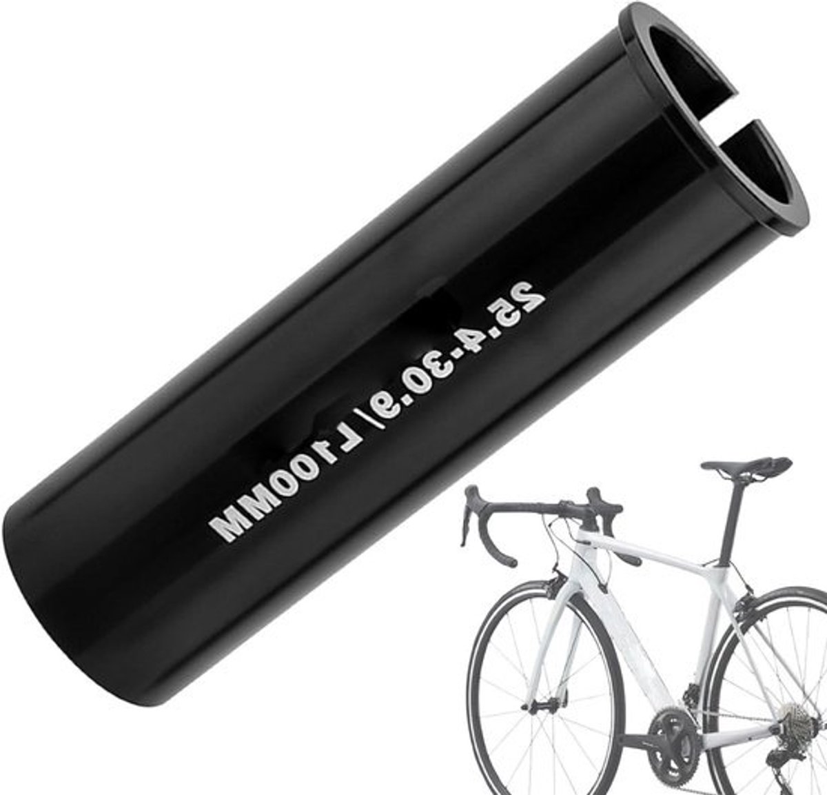 Zadelpenadapter, ombouwhuls voor zadelpen, aluminiumlegering, 100 mm lange zadelpenadapter voor racefiets- en mountainbike-frame, zadelverstelling voor MT