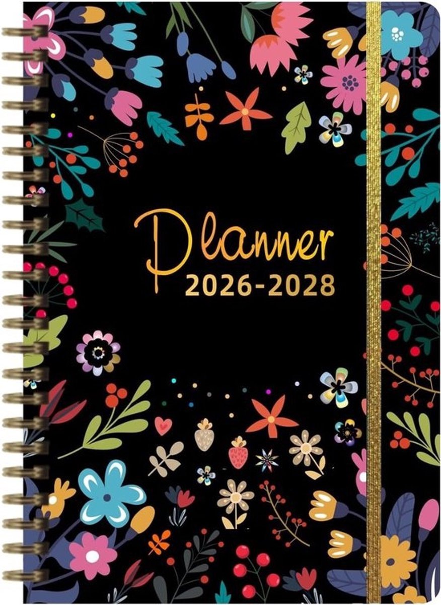 Maandplanner 2026-2028 - Agenda Notitieboek - Levens Organiseren - Spiraalbinding Lay-flat - 21 x 15 x 2 cm - Niet gespecificeerd