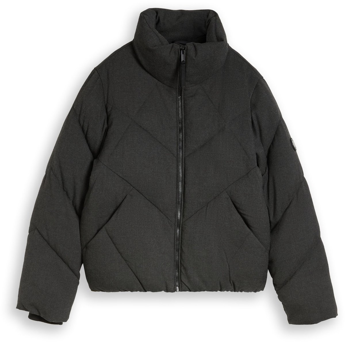 Tom Tailor - Pufferjack van waterafstotend materiaal - Maat S - Black Grey Melange