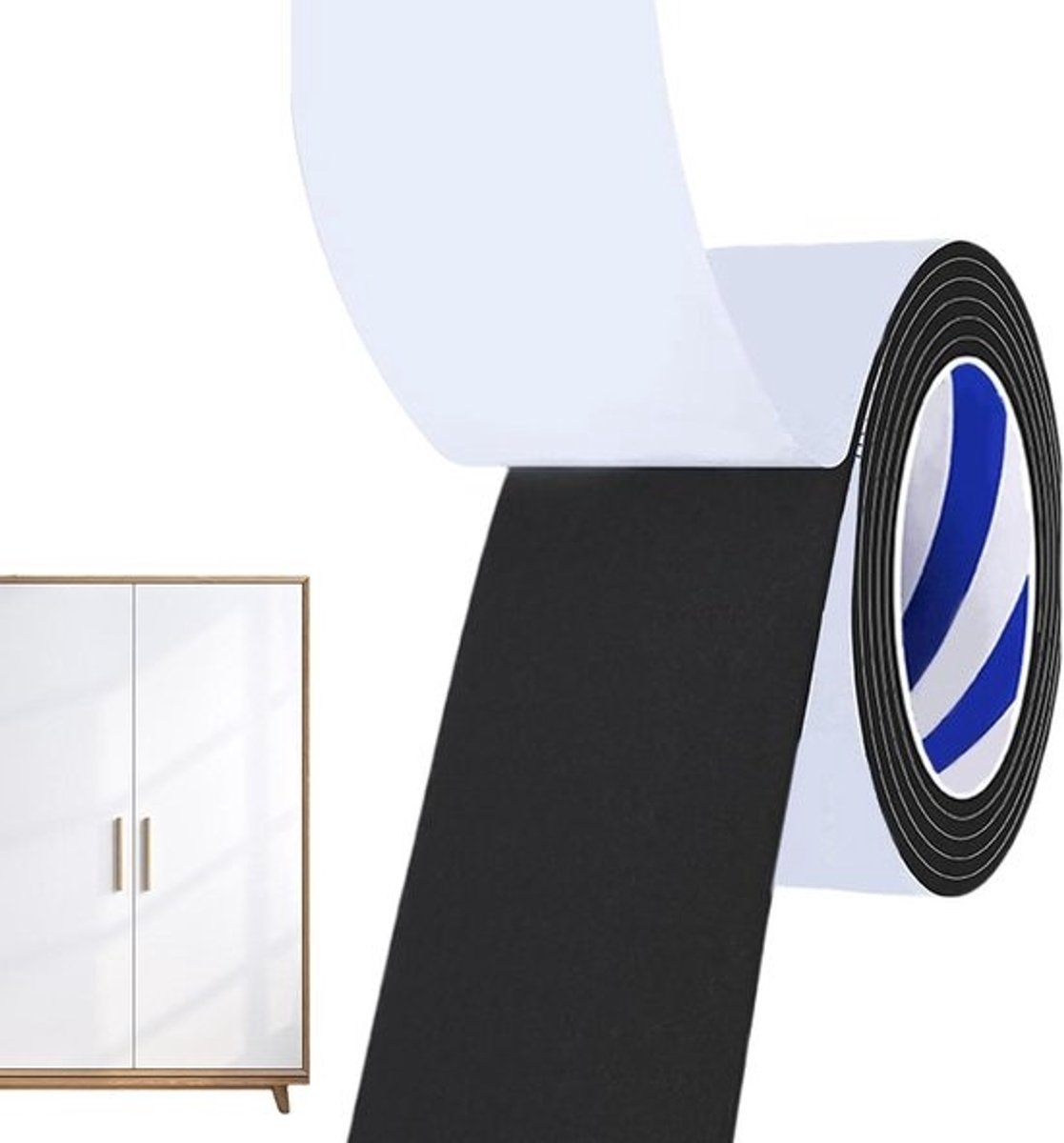Beschermende Meubelband - Antislip Pads - Vloeren Beschermen - Zelfklevend Snijdbaar - 2 meter x 100 mm - Zwart