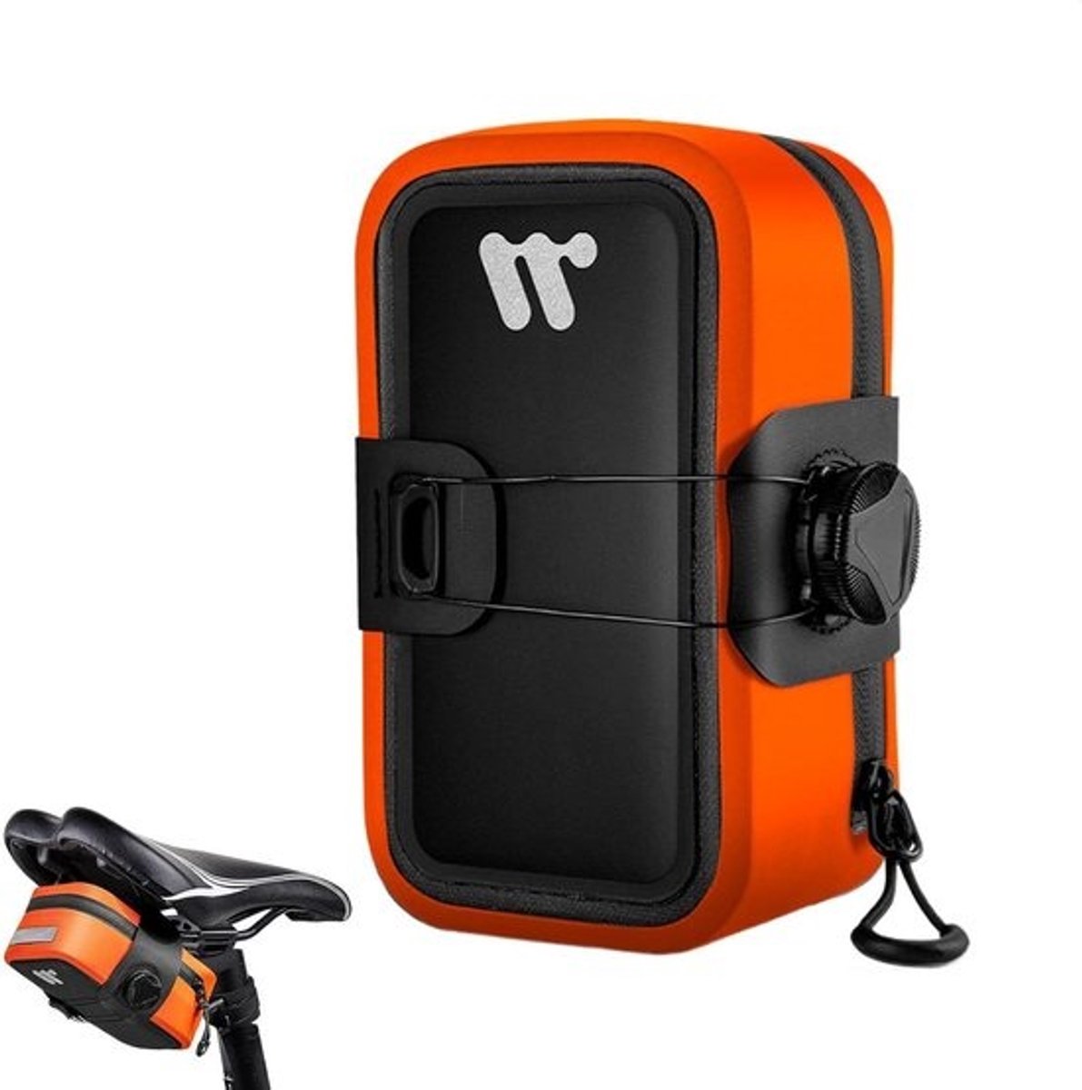 Fietszadeltas - Onderzitzak - Fietsen op reis - Waterdicht TPU materiaal - 0.5 liter - Oranje