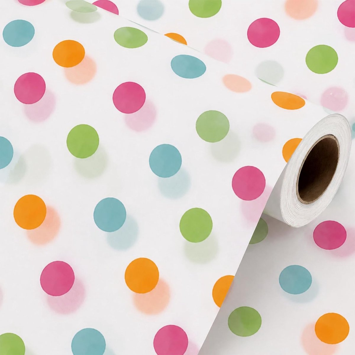 50 vel vloeipapier met vrolijke stippen – 35x50cm cadeauverpakkingspapier, veelzijdig verpakkingspapier & cadeaupapier voor DIY knutselen, boeketten en creatieve decoratie-ideeën