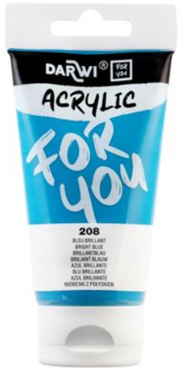 Darwi For You acrylverf 75 ml in tube briljant blauw