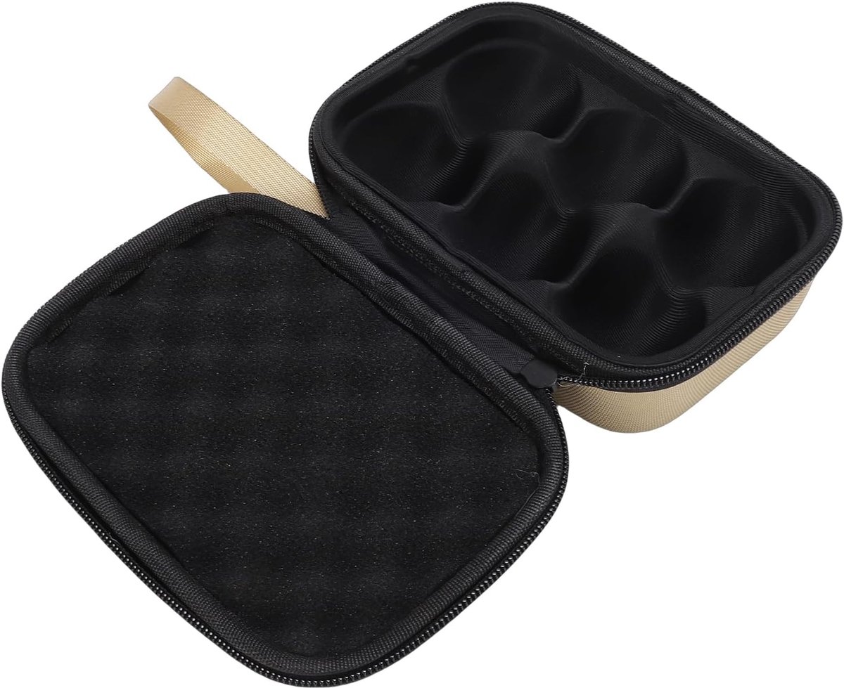 Ei Container voor Reizen, Draagbare Eierdoos met 6 Eiergleuven en Ritssluiting Handvat, Schokabsorberend EVA Voering voor Camping Picknicks en Koelkastopslag, Khaki