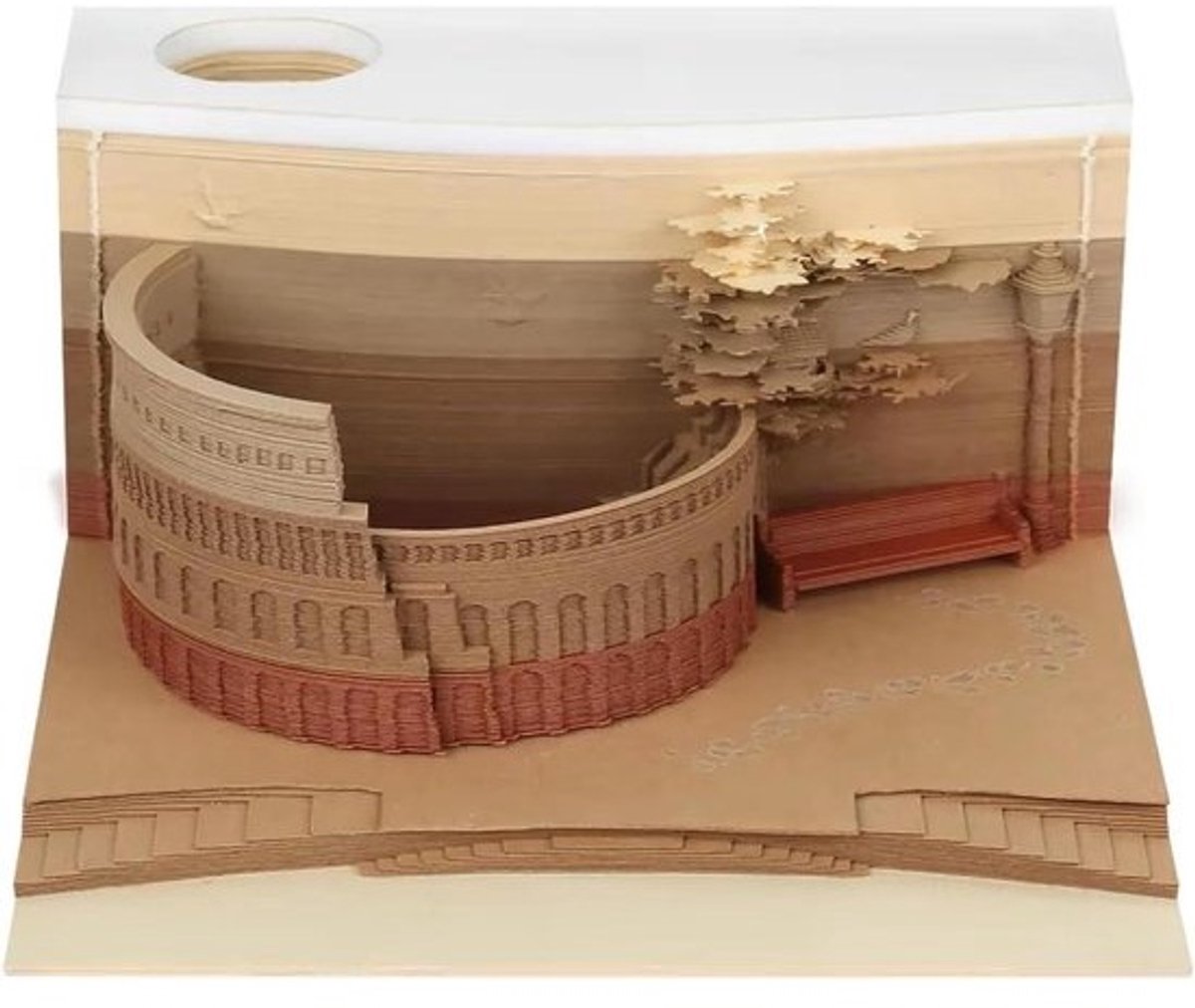 3D Memo Pad - Papier Sculptuur Notitieblok - Decoratie en Notities - Architecturaal Ontwerp - 8x8x5.3cm - Meerkleurig