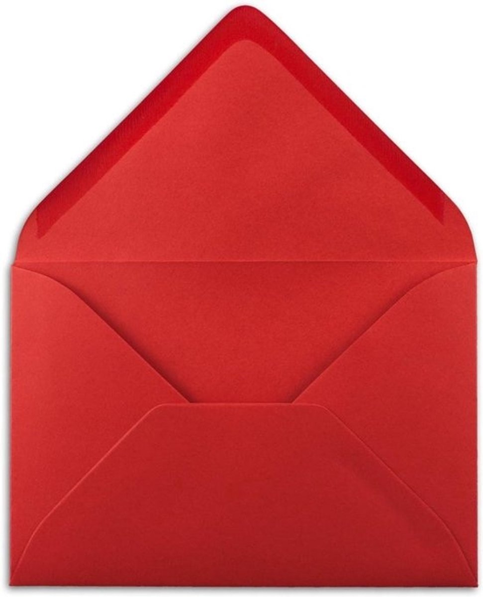 DIN C6 Enveloppen - Papieren Enveloppen - Kaarten Versturen - Mat Papier Oppervlak - 114 x 162 mm - Rood