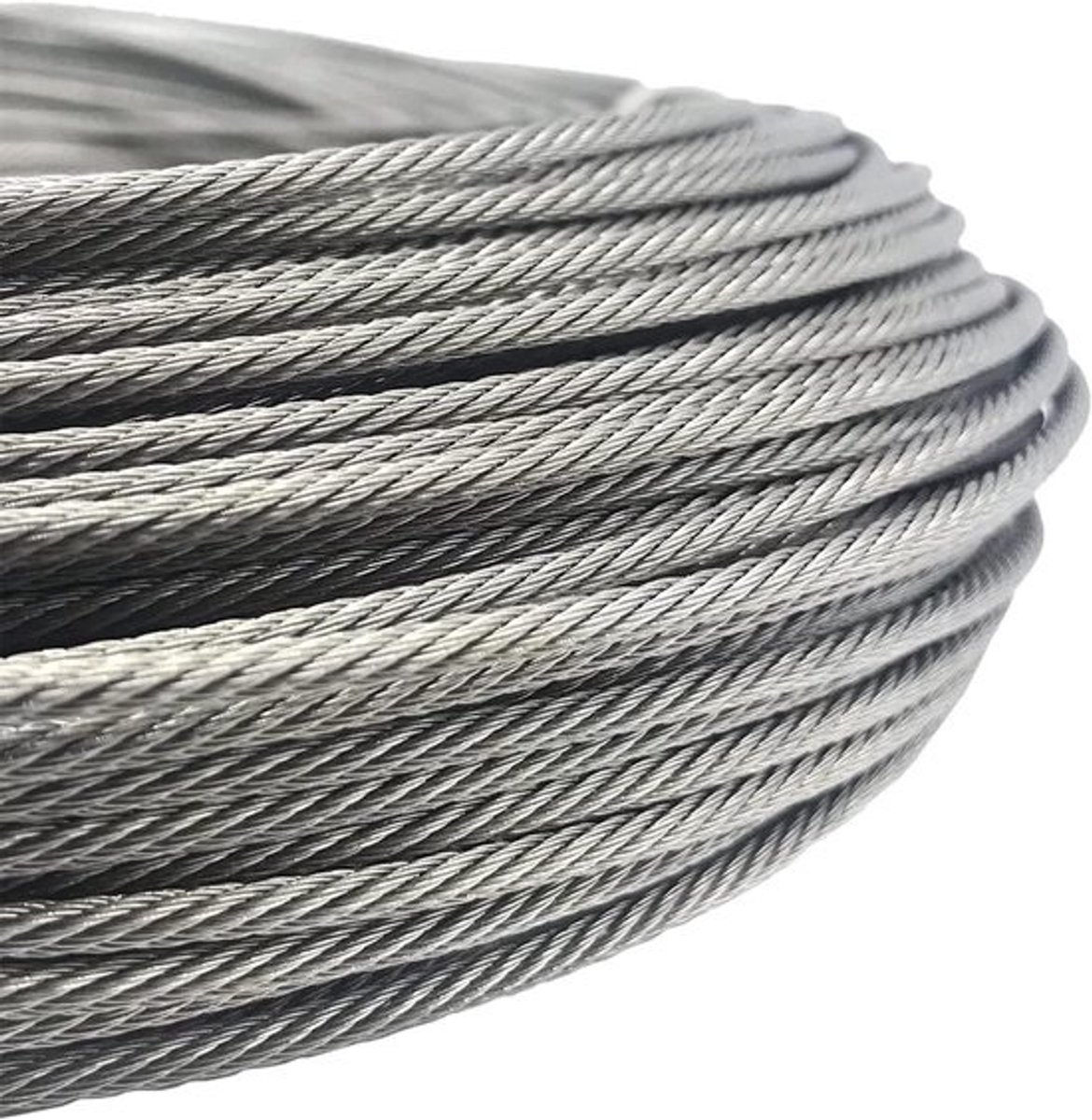 Stalen Kabel - Draadkabel Staalkabel - Buitenprojecten - 7x19 Strandkern - 6 mm - Zilver
