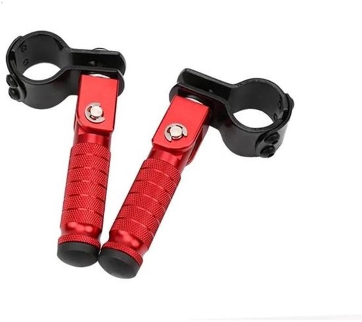 Motorfiets Voetsteunen - Vouwpedalen Pinnen - Comfortabele Rit - 90-graden Vouwbaar - 8mm Bout - Rood