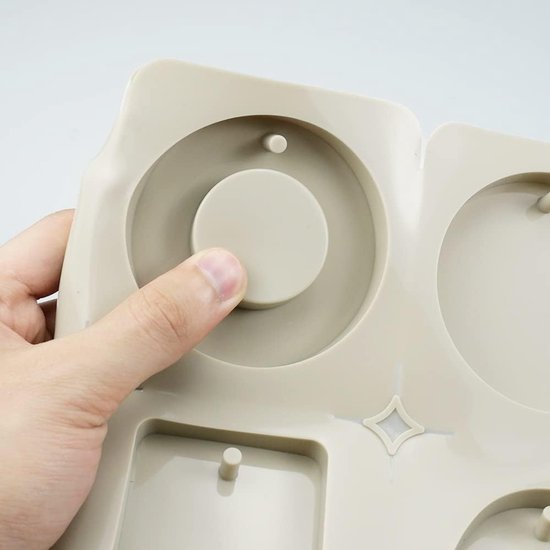 2 stuks handgemaakte zeepvormen, siliconen vormen voor zeep, wasvormen van siliconen met gat om op te hangen voor doe-het-zelf sieraden, decoratie, kunsthandwerk — afbeelding 5