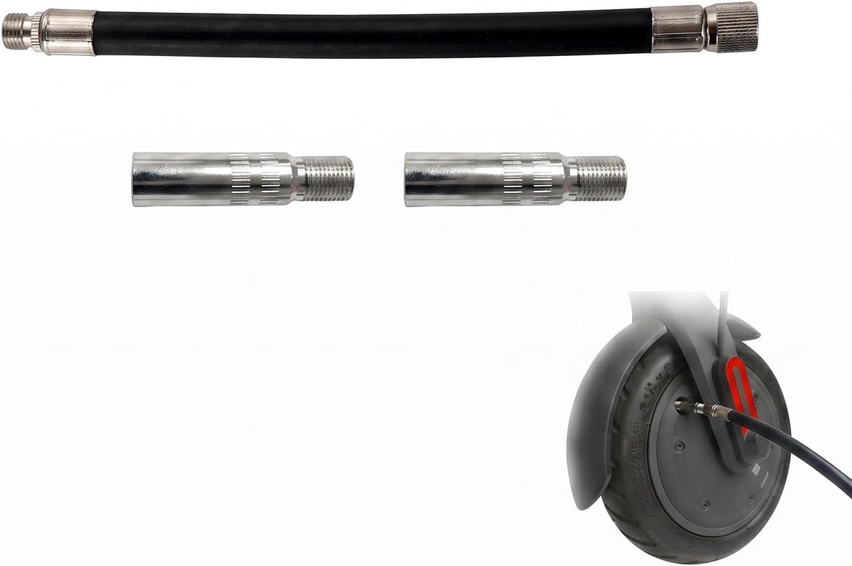 Verlenging voor bandenventiel, 3 stuks, fietspomp, verlengadapter voor 40 mm ventiel, voor Xiaomi M365 scooter, fiets, auto, motorfiets
