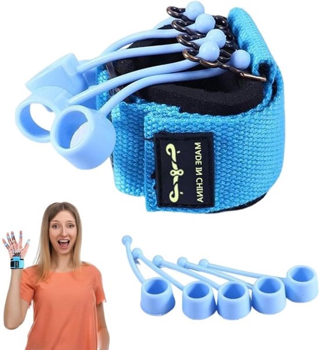 Handgreepversterker - Vingertrainer - Vingerkracht trainen - Verstelbare weerstand - 18 x 5 x 2 cm - Zwart