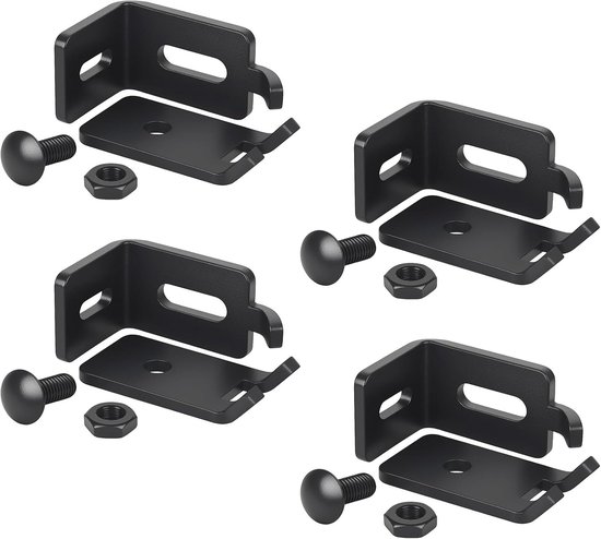 4 stuks beugels voor dubbele draadhekmontage, montageset voor hekverlenging, hoekverbinders voor dubbele draadhekken, accessoires, beugels voor wandverbinding — afbeelding 5