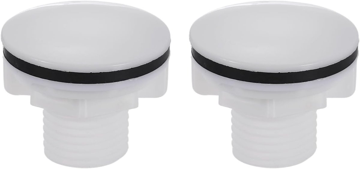 2 stuks gatafdekkingen voor keukengootsteen, diameter 38 mm, gatafdekking van kunststof, met rubberen afdichting, plaatstop voor thuis, keuken, badkamer, wit