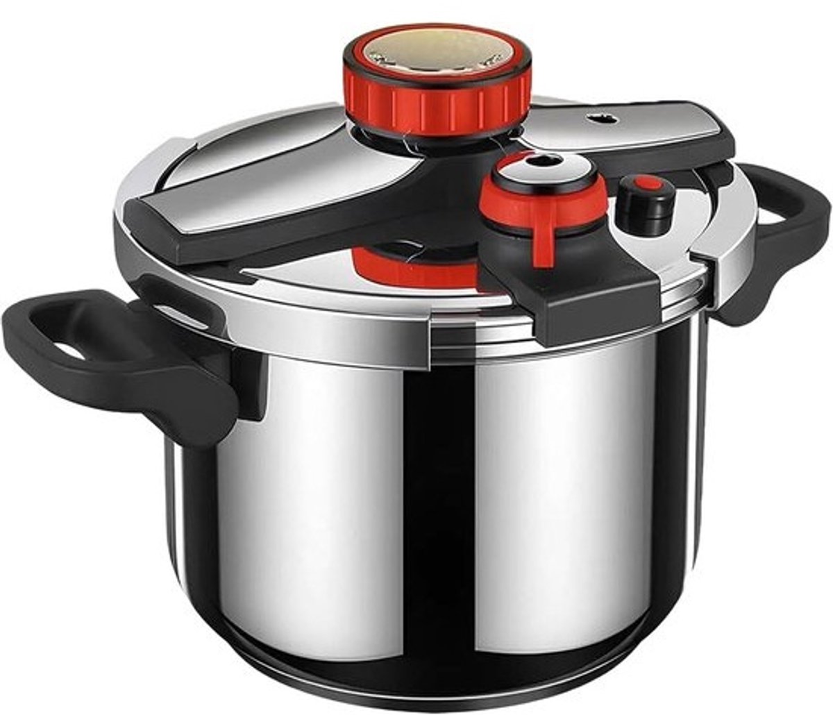 Druppelfles RVS - Snelkookpan Inductie - Snel Koken - 9 Veiligheidssystemen - 10 Liter - Zilverkleurig