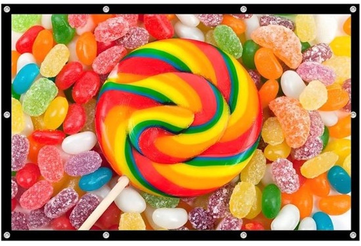 Projectiescherm Buiten - Draagbaar Scherm - Thuisbioscoop Maken - Kreukvrij Wasbaar - 120 Inch 16:9 - Wit