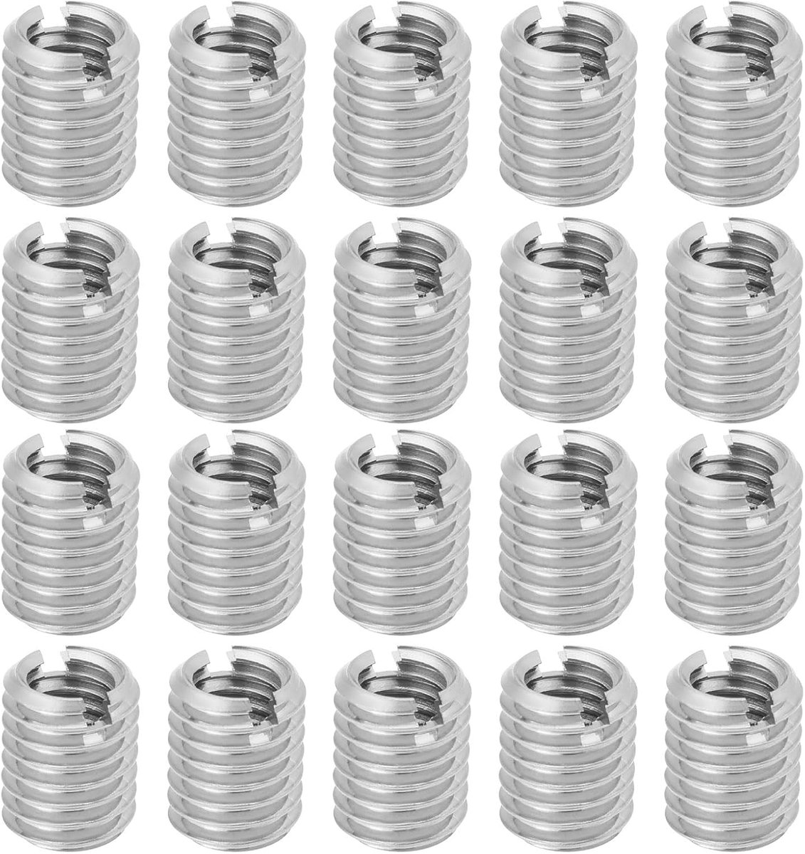 Dailygoods - Schroefdraad Reparatie - M8 naar M6 Adapter - Roestvrij staal - M8 x 1.25 en M6 x 1.0 - Draadreparatie - 20 Stuks - Voor diverse toepassi