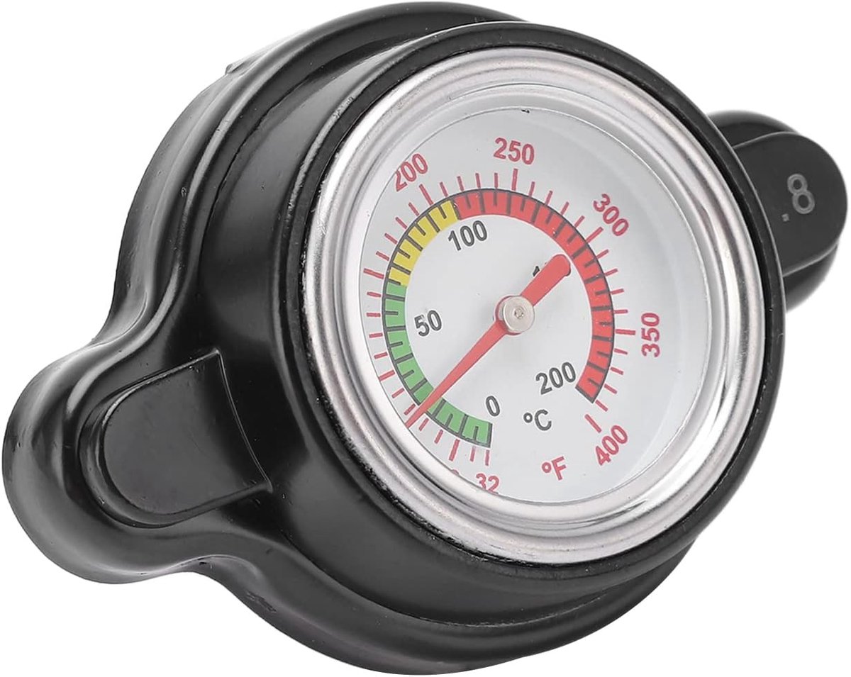 Dailygoods- Radiatordop 1,8 Bar - Temperatuurmeter - Vervanging voor CR250R - Hogedruk - Aluminium - Nauwkeurige Metingen 0-200°C - Radiateur