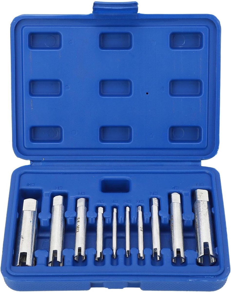 Dailygoods- Schroefdraadtap Set - 10 Stuks - Taptrekkerset - Gehard Gelegeerd Staal - Voor M4/M5/M6/M8/M10/M12/M14/M16/M20/M22 - Inclusief Opbergdoos