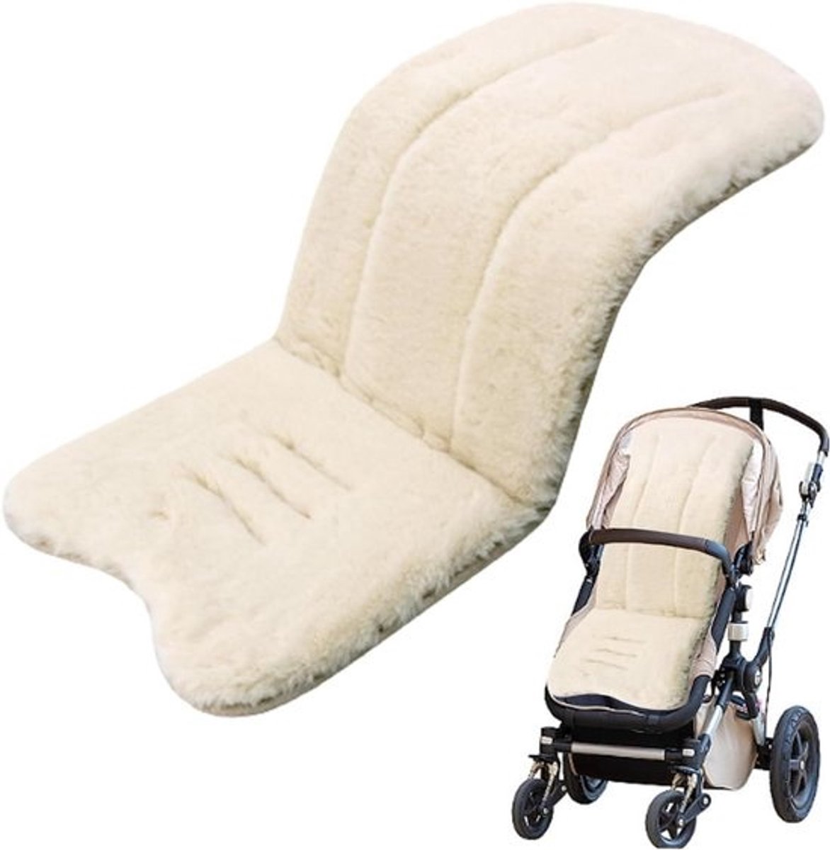 Kinderwagen Voering - Zitje Baby - Comfortabel Reizen - Universele Pasvorm - 76x37 cm - Beige