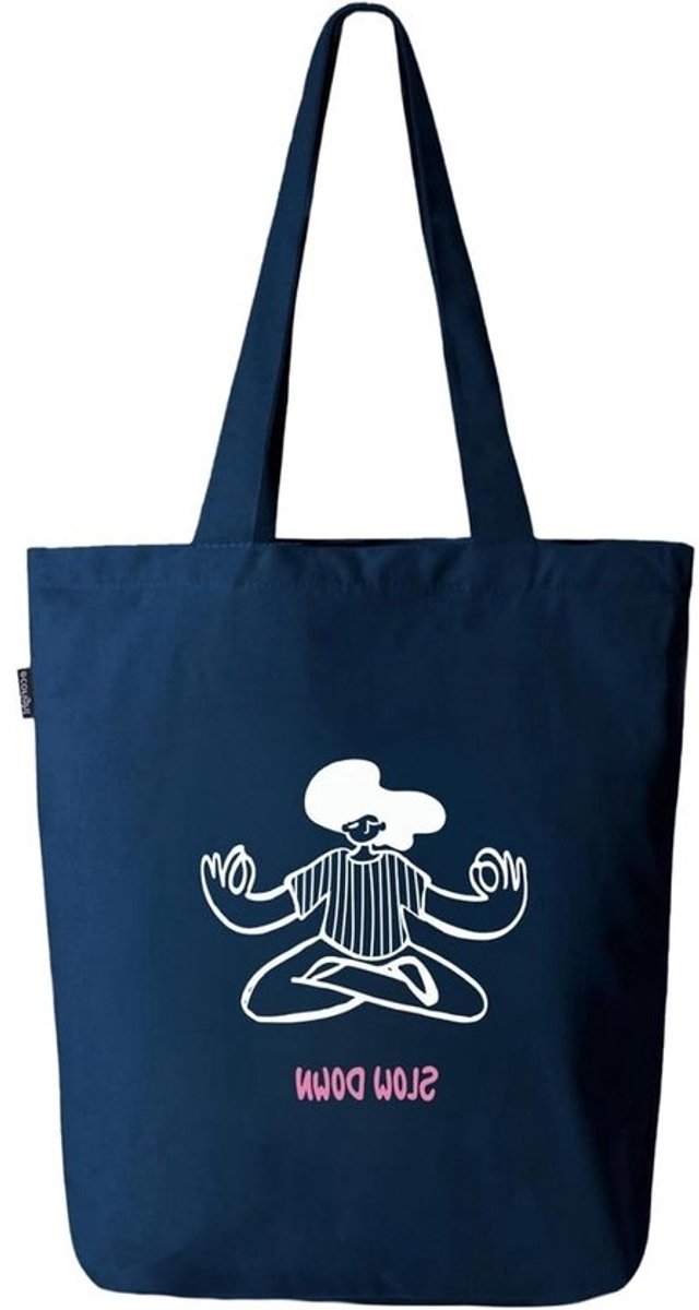 Katoenen Boodschappentas - Stoffen Draagtas - Boodschappen Doen - Bedrukt met Rits - 38 x 28 cm - Utility
