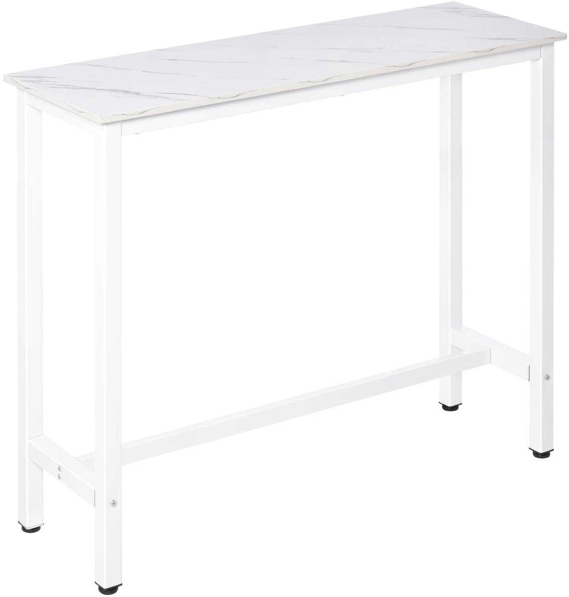Archi Hoge Bartafel – Marmerlook Tafel – Bijzettafel – Buffettafel – Tafel - Moderne Tafel – Marmer/Wit – 120 x 40 x 100 cm