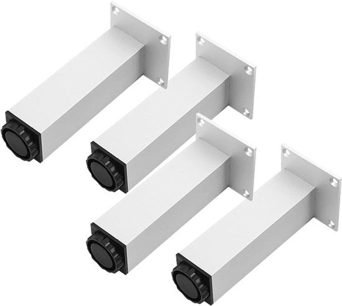 Meubelpoten Set - Kastpoten Verstelbaar - Meubels Verhogen - Aluminium Legering - 20 cm - Zilver