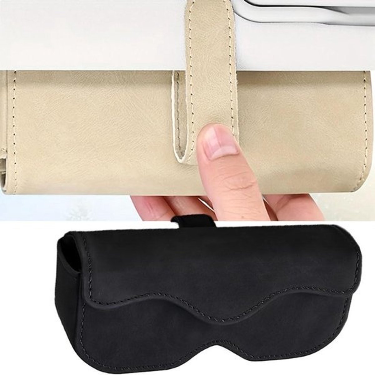 Bril Organisator - Zonneklep Clip - Veilig Opbergen - Eenvoudige Bevestiging - 20 cm Lengte - Zwart
