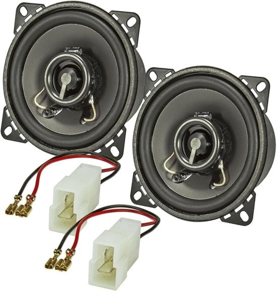 Luidsprekerinbouwset Auto - Coaxiaal Systeem - Auto Audio Verbeteren - 100mm DIN Standaard - 40 Watt RMS - Meerkleurig