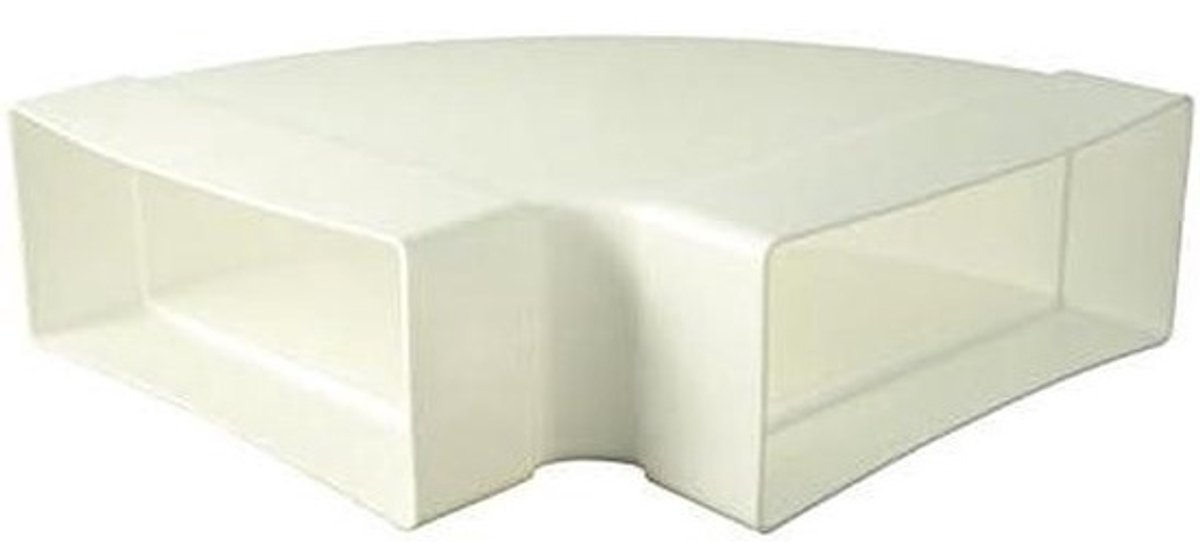 Plat Kanaalsysteem - Vlakke Buizen - Ventilatie Afvoeren - 90 Graden Hoek - 220 x 90 mm - Grijs