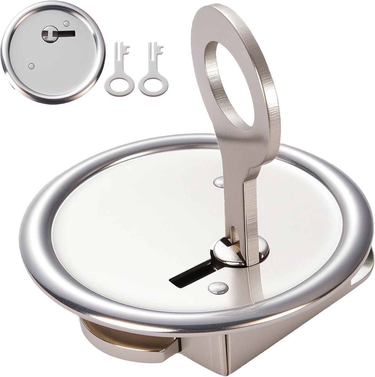 Slot Inclusief 2 Sleutels Metaal, Spaardoos Slot, 39 mm Rond, Spaarvarken Slot met Sleutels, Spaardoosslot Metallic voor Ronde Gaten met een Diameter van 33 mm tot 36 mm