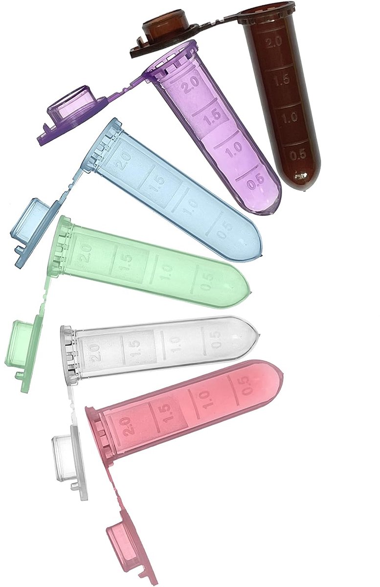 2 ml microcentrifuge buizen, 500 stuks gegradueerde micro reageerbuizen met kliksluiting, afgeronde microtube monsterflacon voor laboratorium (diverse kleur)