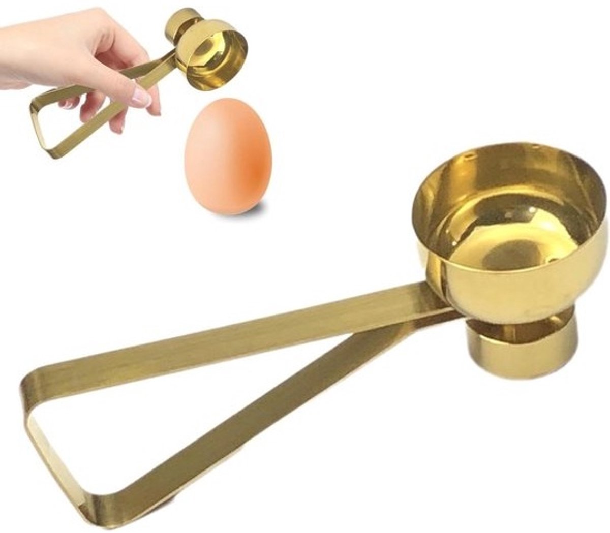 Eierkraker Topper - Eierschaal Opener - Eieren Breken - Roestvrij Staal - 11 x 5 x 4.1 cm - Goud