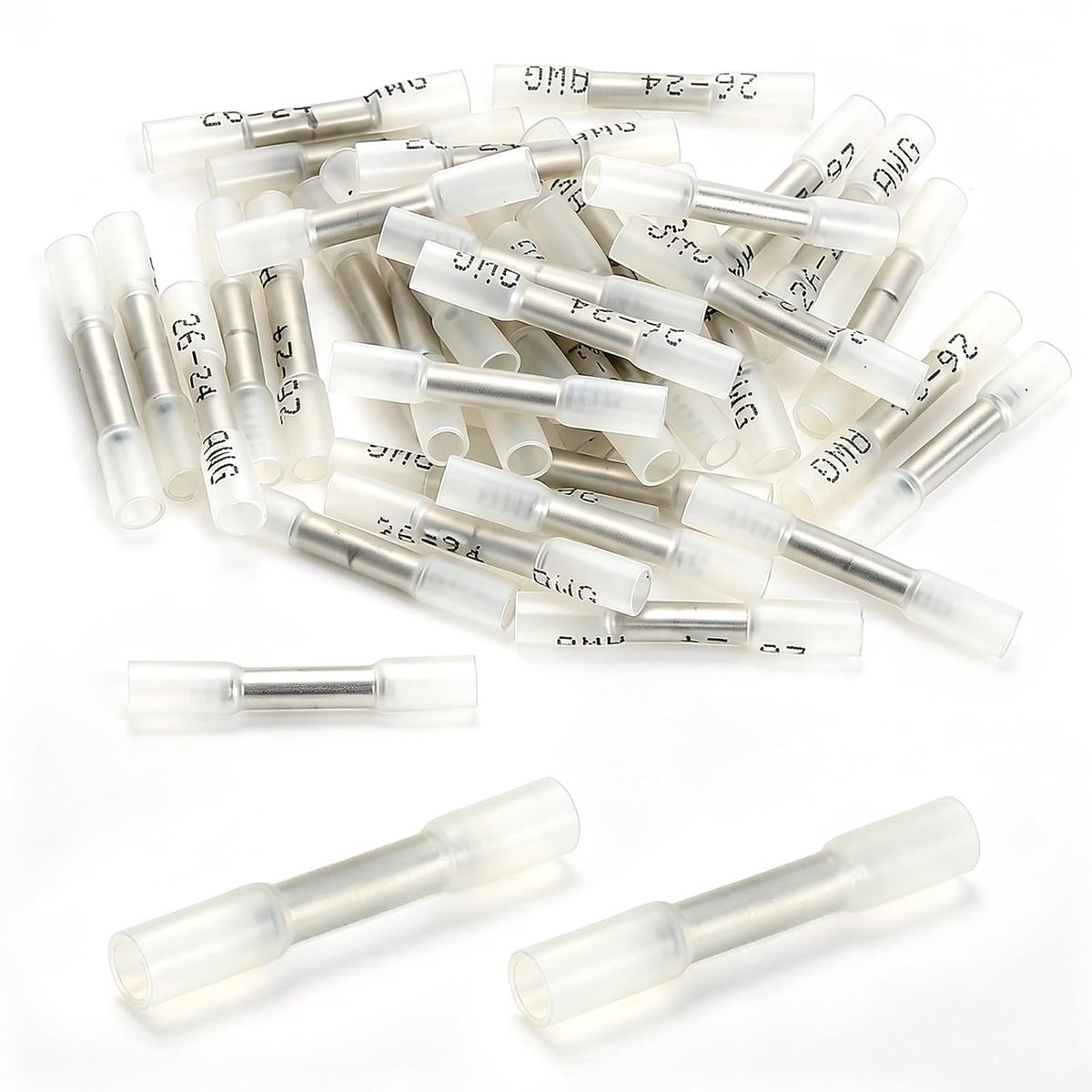 90 waterdichte krimpkousen, 26–24 AWG, verbindingsstukken
