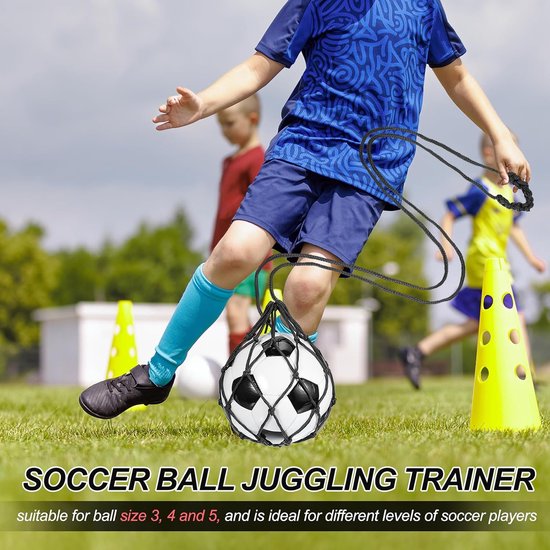 Voetbalnet, net voor voetbaltraining, accessoires voor terugkeeroefeningen voor balmaten (3, 4, 5), zwart — afbeelding 3