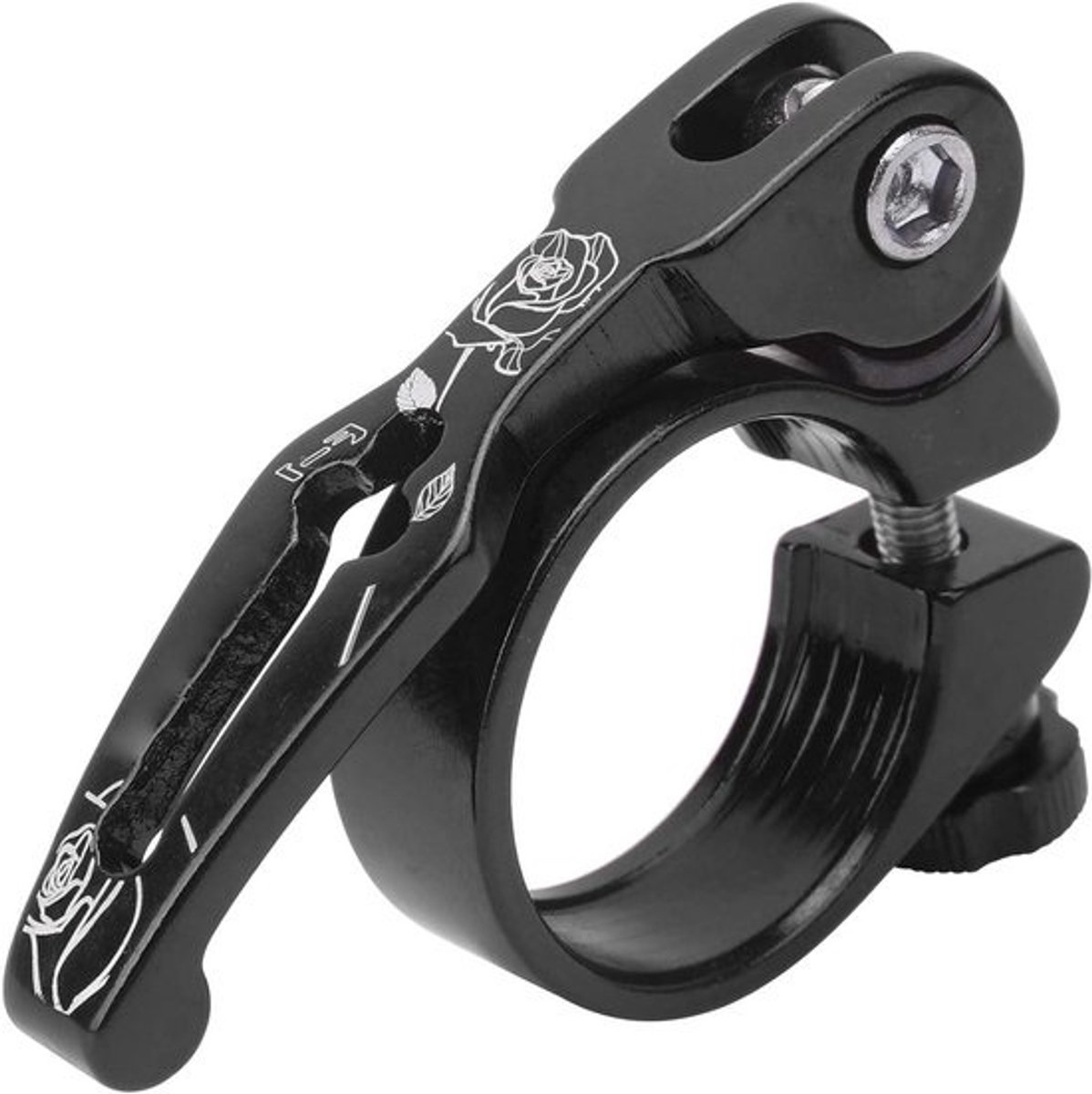 Fiets Zadelpenklem - Zadelklem Snelspanner - Fietszadel Verstellen - Quick Release Aluminium - 318 mm - Zwart