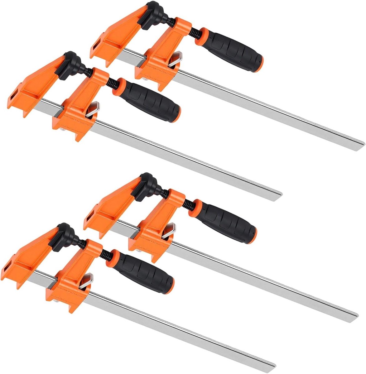 Dailygoods- Houtbewerkingsklemmen Set van 4 - Quick Grip Klemmen - Ratelklem Quick Release - Eenhandige Klem - Carbon Staal - Brede Opening 312 mm